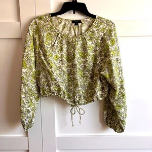J Crew Summer Crop Blouse size small